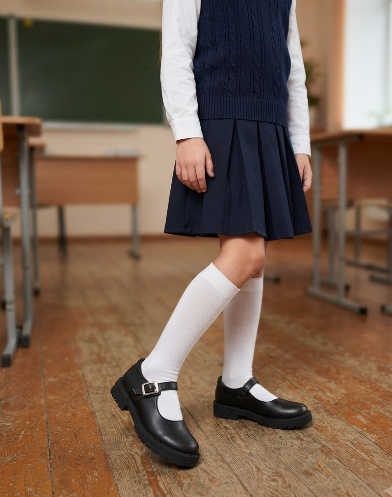Zapato Escolar Para Niña Mod 600 100% Piel (15.0 -17.5)
