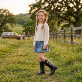 Bota Vaquera Para Niña Mod 600 Sintetica (15 al 17.5) (15.0 -17.5)
