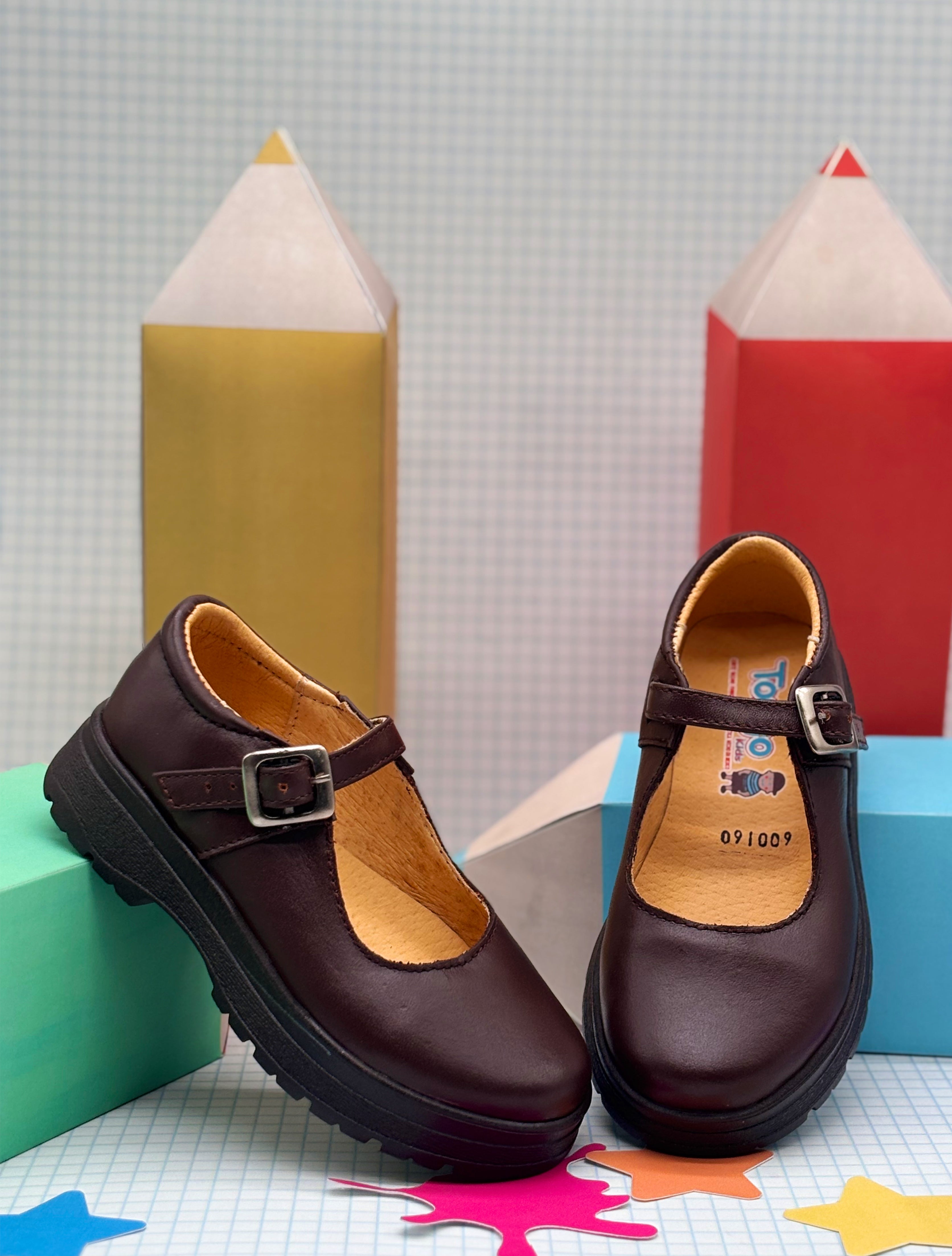 Zapato Escolar Para Niña Mod 600 100% Piel (15.0 -17.5)