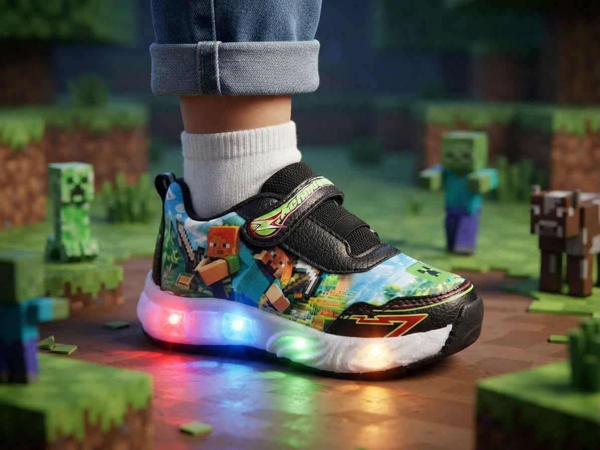 Tenis Led Para Niño Minecraft(15.0-17.5) (15.0 -17.5)
